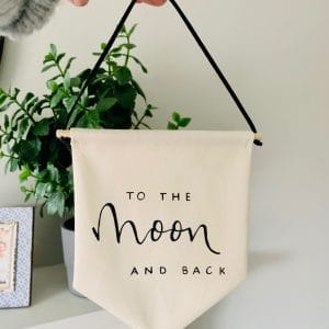 To the Moon & Back Banner Flag