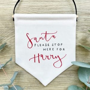 Santa Please Stop Here Banner Flag